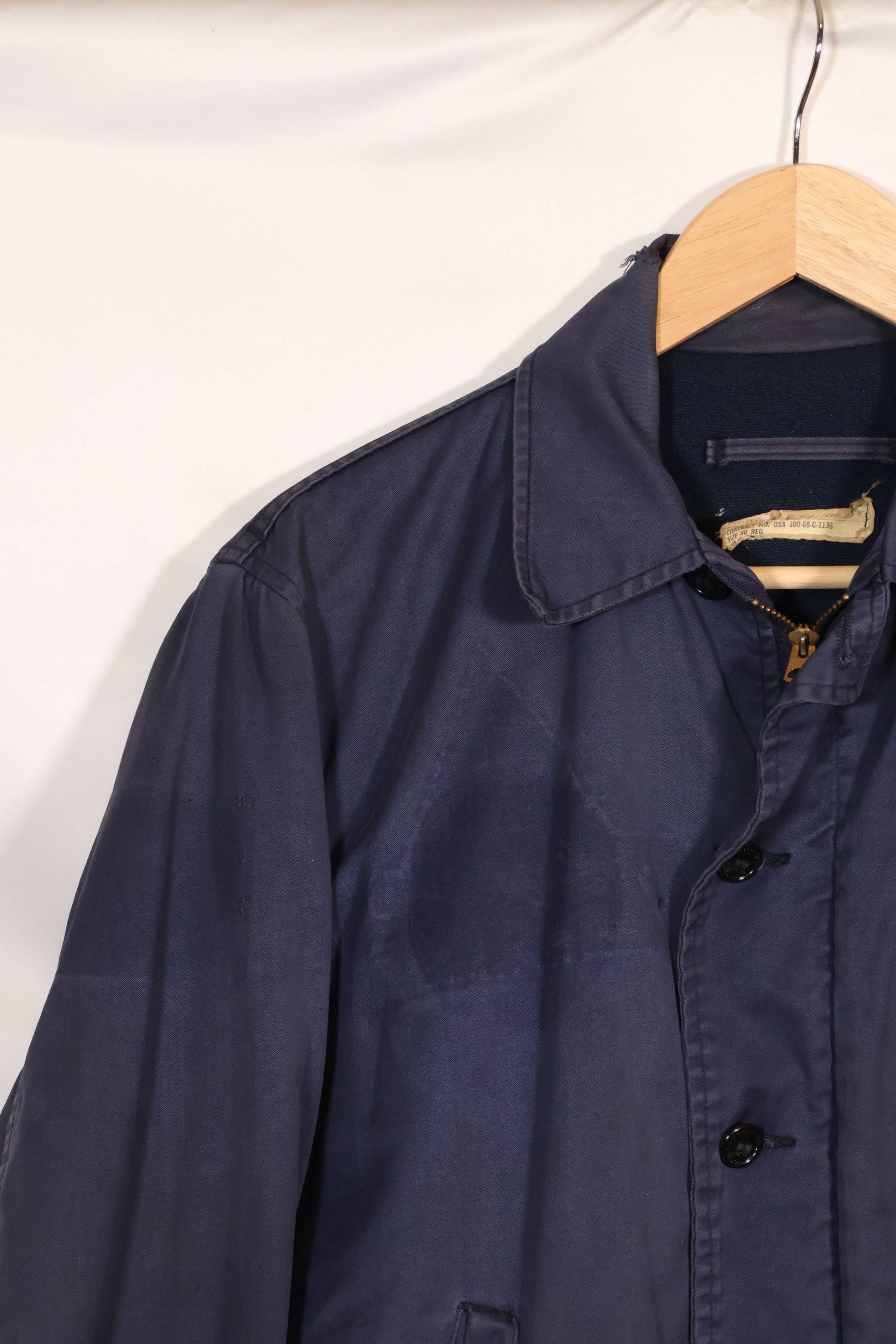 1968 Contract US Navy Anti-Submarine Patrol Mechanic Deck Jacket with locally made patches, used.