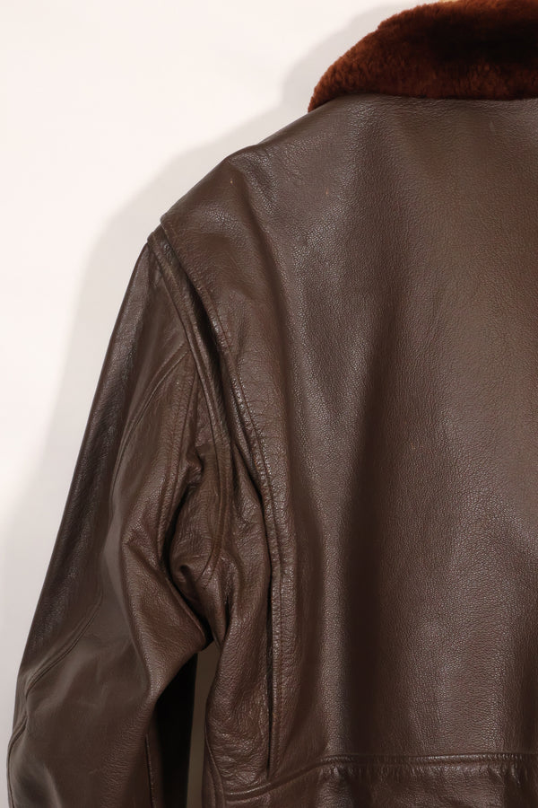 1950s-60s lot US Navy G-1 flight jacket without contract label, used.
