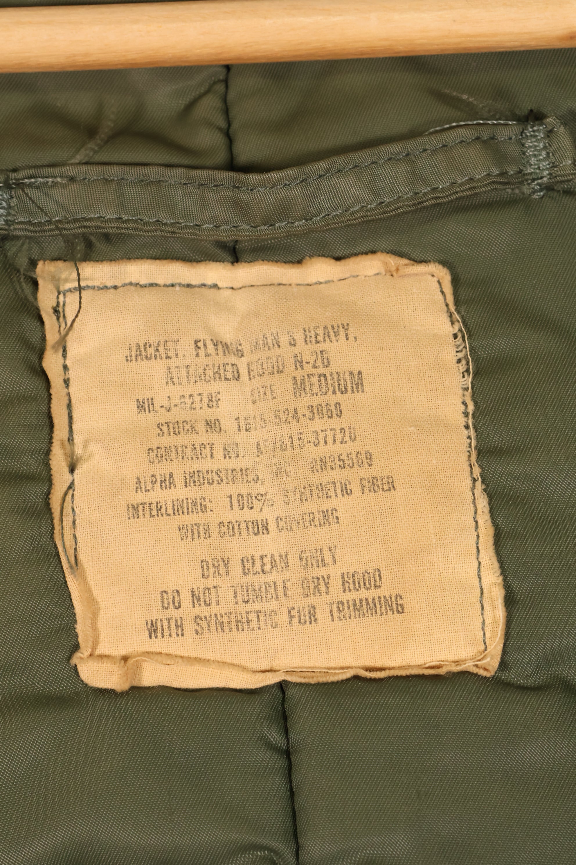 Late 1980s, MEDIUM, Civilian Use, Made by Alpha Industries, N2-B Flight Jacket, Used
