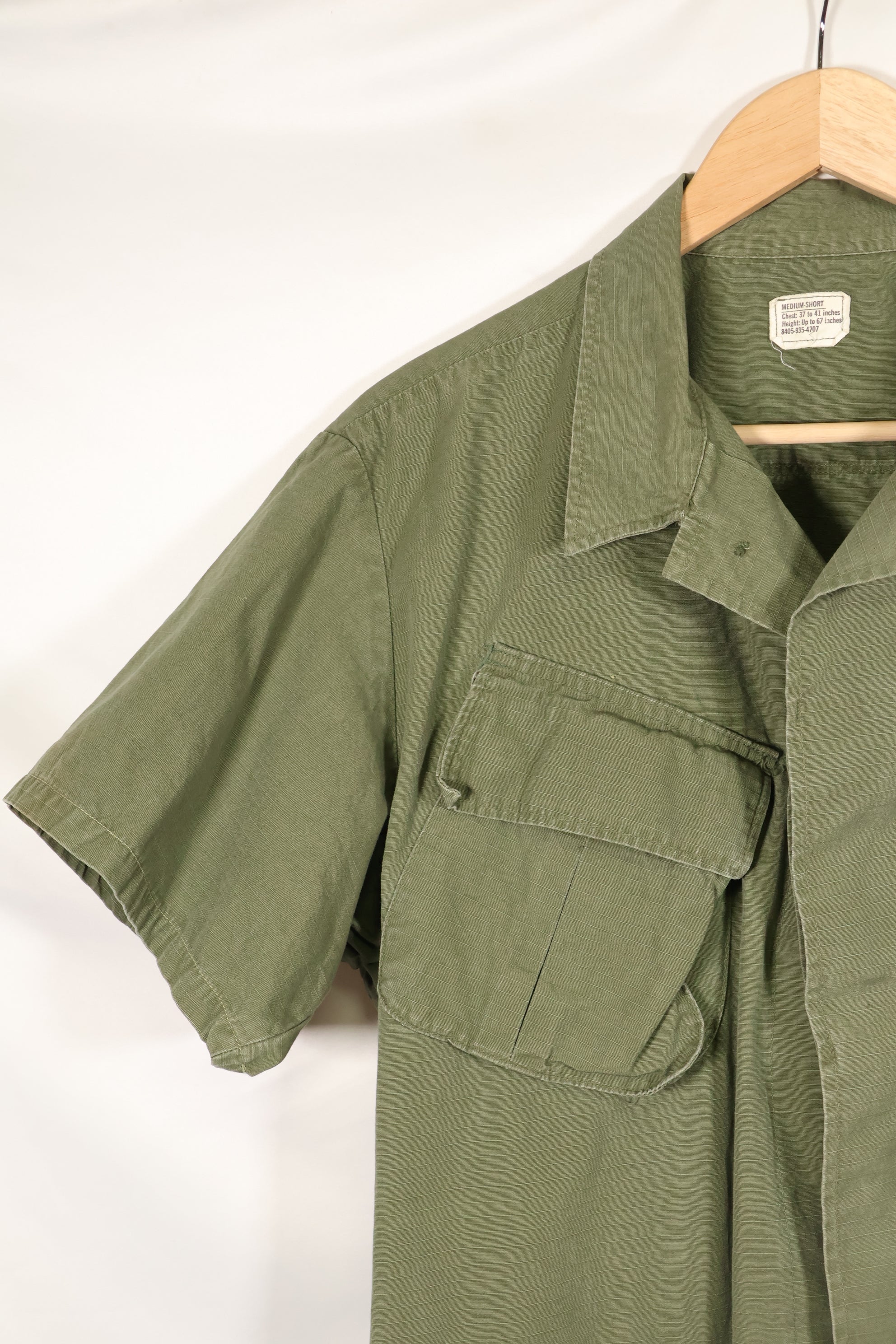 1968 Contract M-S 4th Model Jungle Fatigue Jacket with USAF Tape Short Sleeves Modified Used