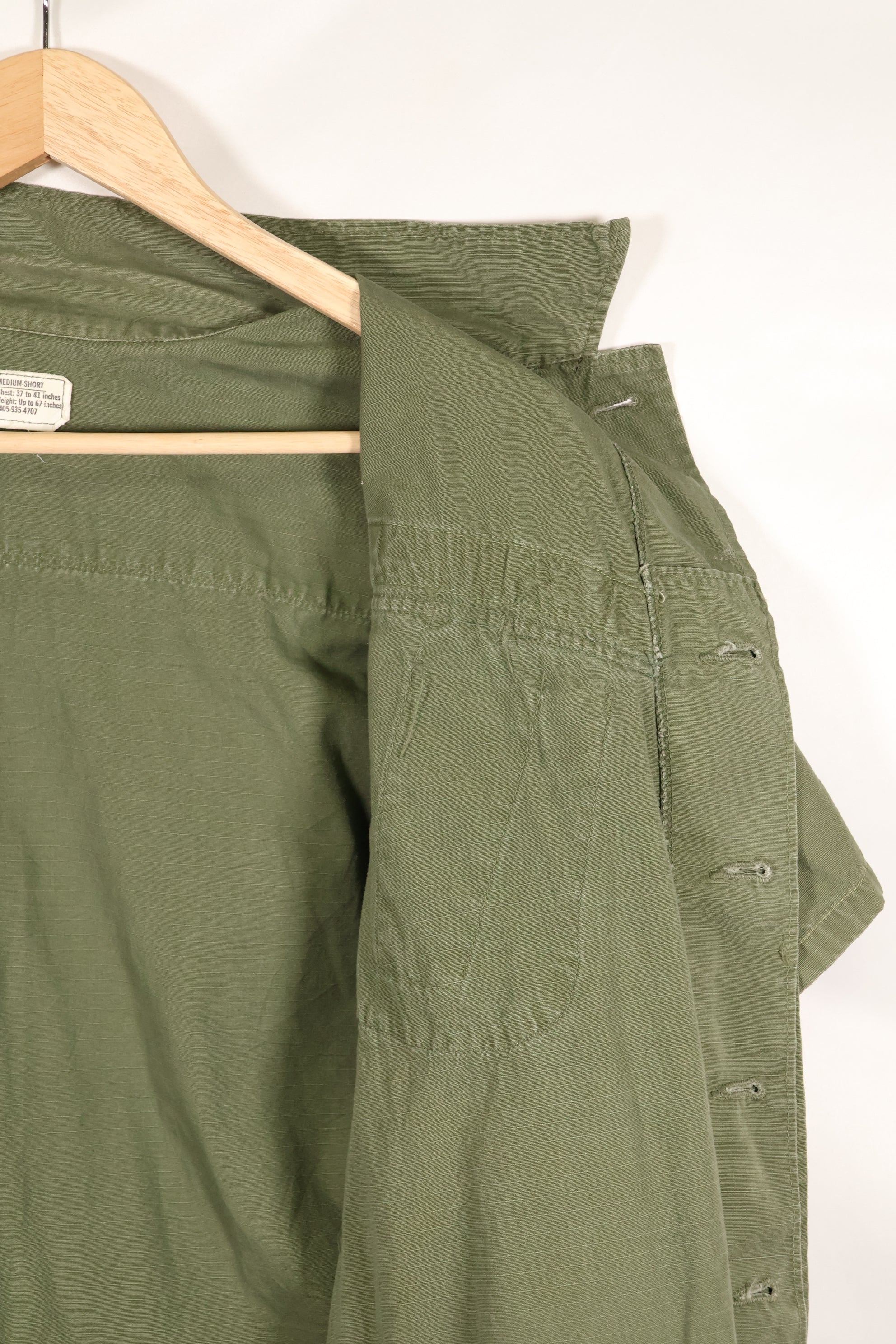 1968 Contract M-S 4th Model Jungle Fatigue Jacket with USAF Tape Short Sleeves Modified Used