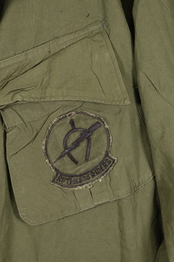 Circa 1966-67 M-R 3rd Model Jungle Fatigue Jacket with patches, good condition.