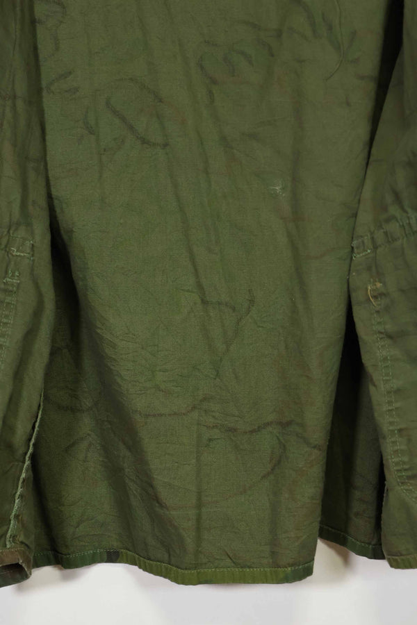 1960s-70s light fabric hunting shirt invisible leaf camouflage short sleeves custom used