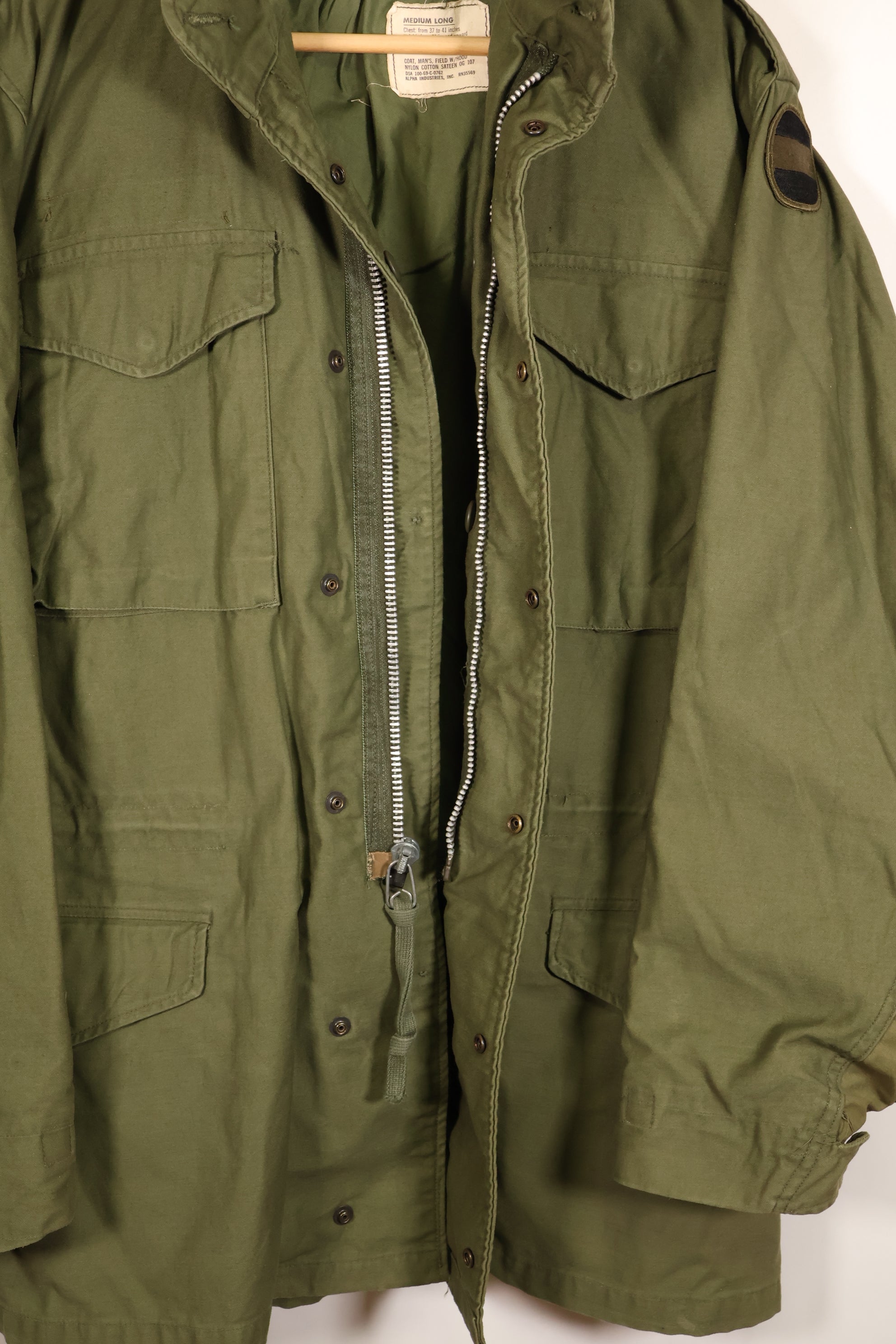 1969年契約　M-L　アメリカ軍　2nd Model M65 フィールドジャケット　アルミジッパー　中古品