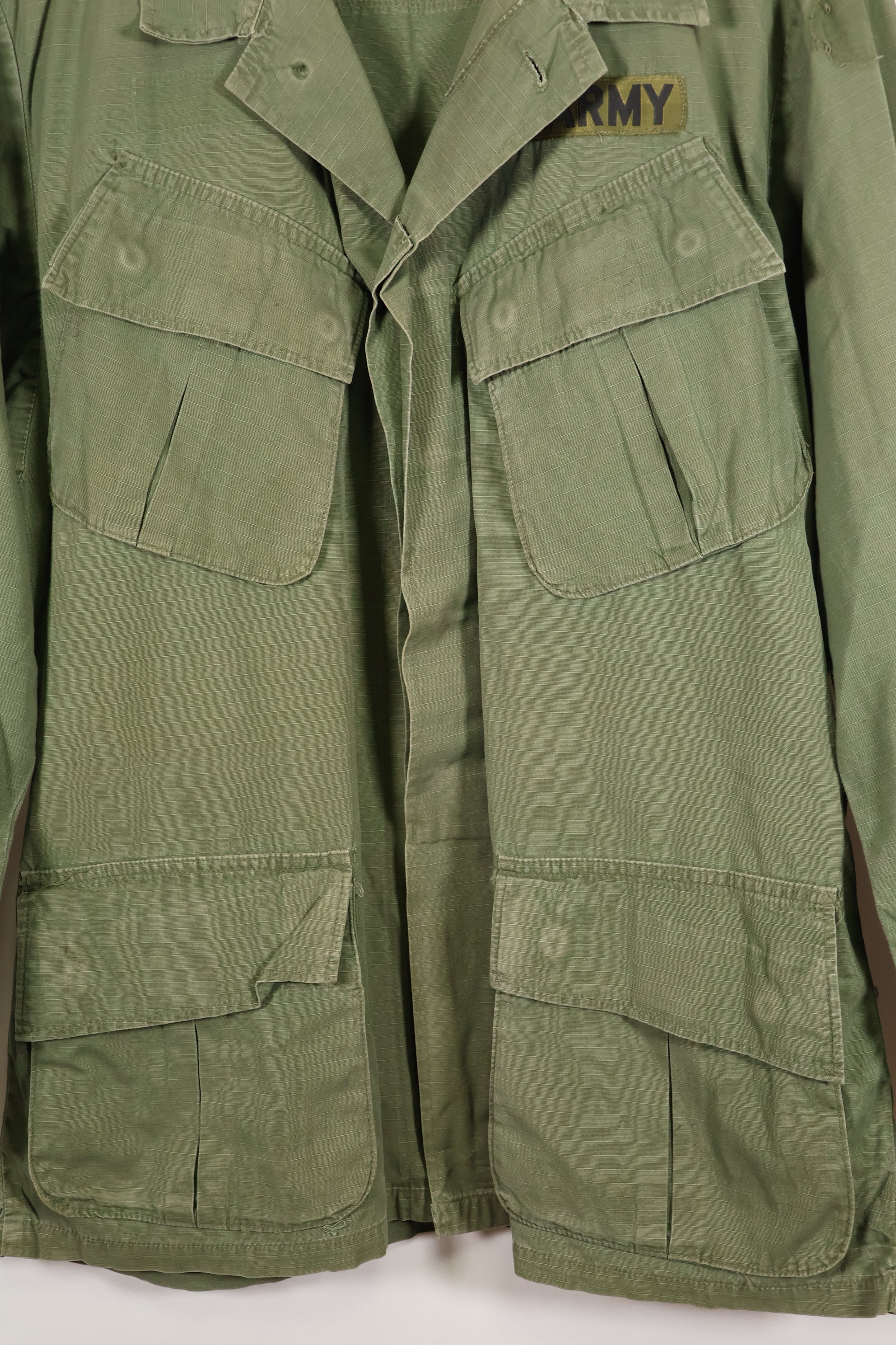 1968 Contract M-S 4th Model Jungle Fatigue Jacket, used, with US ARMY tape.