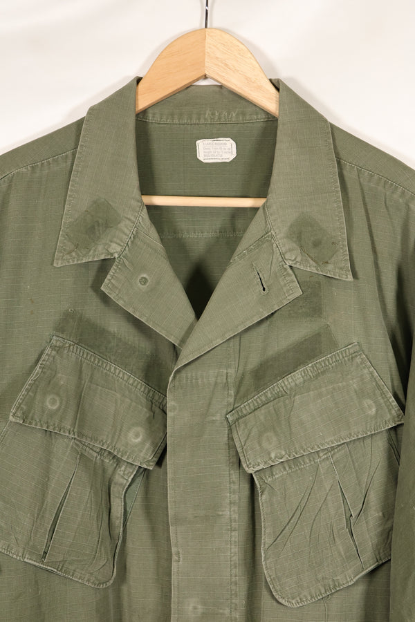 1968 Contract X-L-R 4th Model Jungle Fatigue Jacket, faded, used.