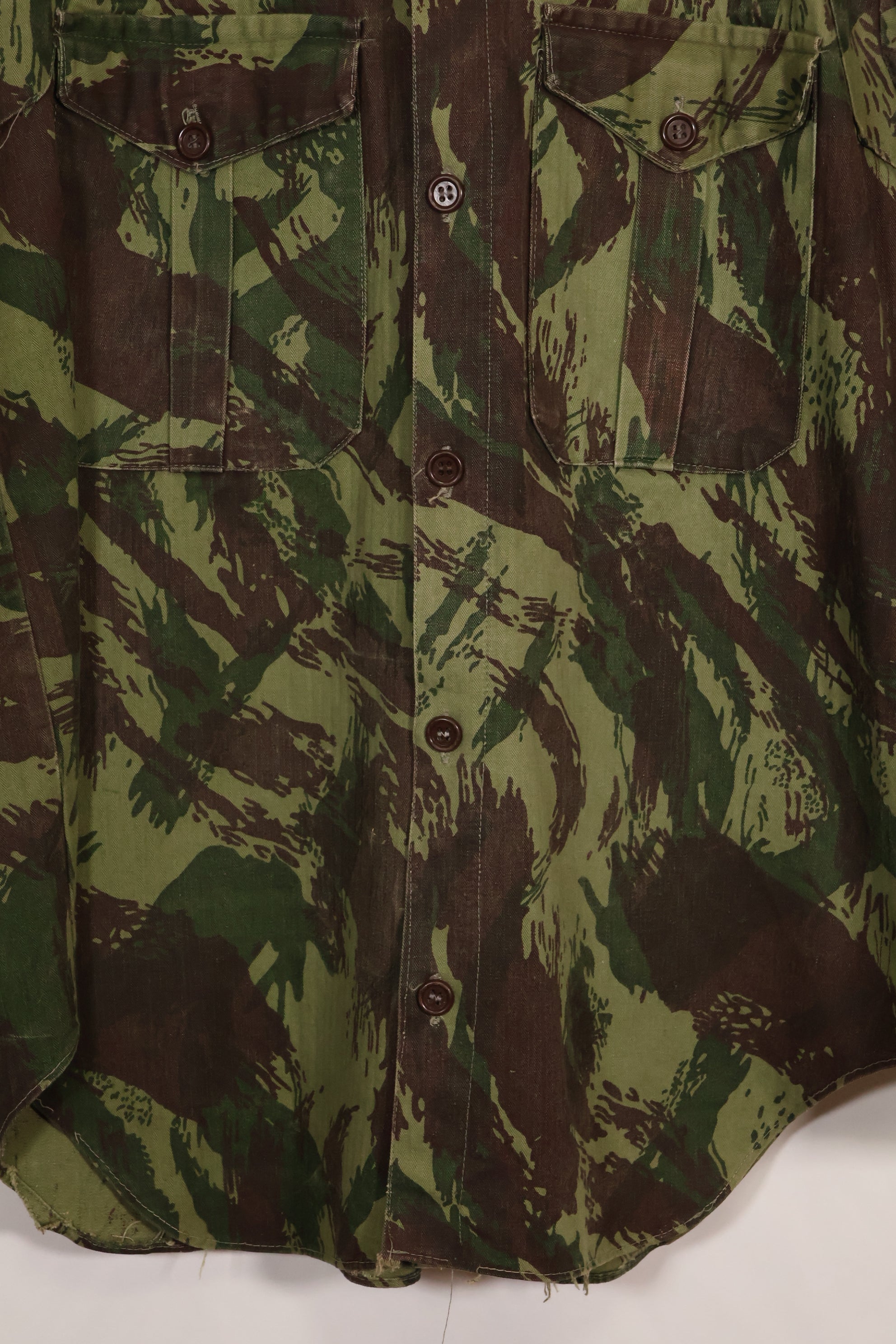1960s-70s Portuguese Army Lizard Camouflage Combat Shirt, used.