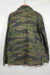 Real 1970s Late War Tiger Stripe Jacket, used, black dyed.