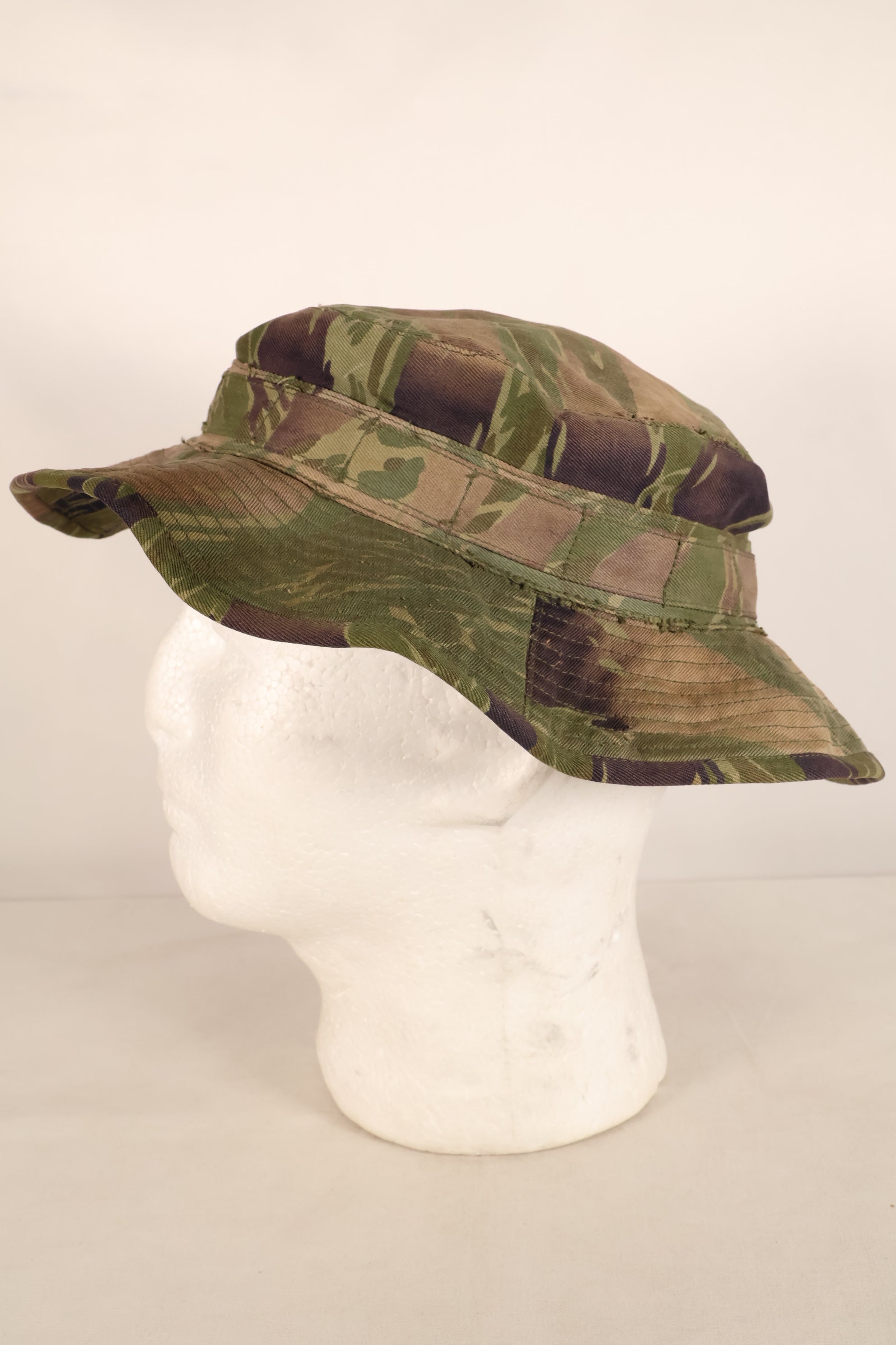 Authentic Fabric: Tiger Stripe, TO78, Silver Tiger Pattern, CISO Cut, Boonie Hat, Post-War, Used