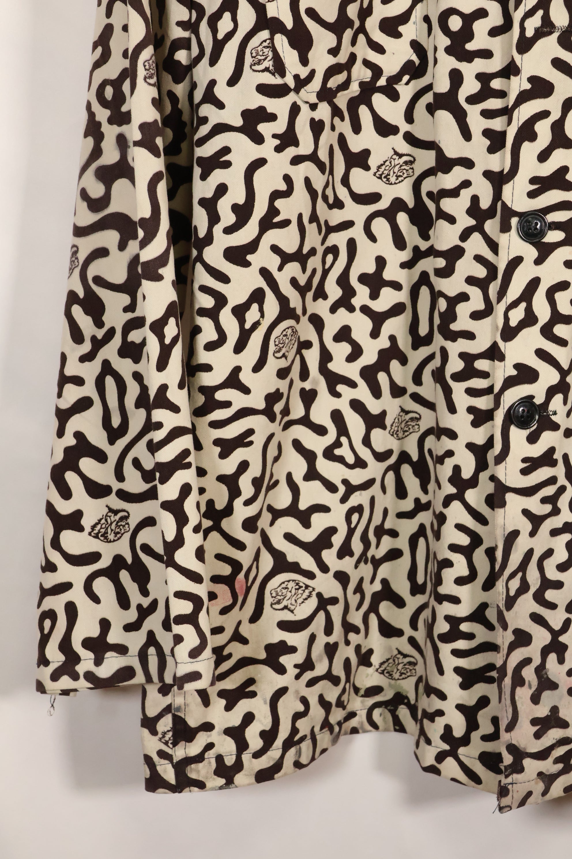 1980's Korean student camouflage clothing Hangul camouflage shirt, almost unused A