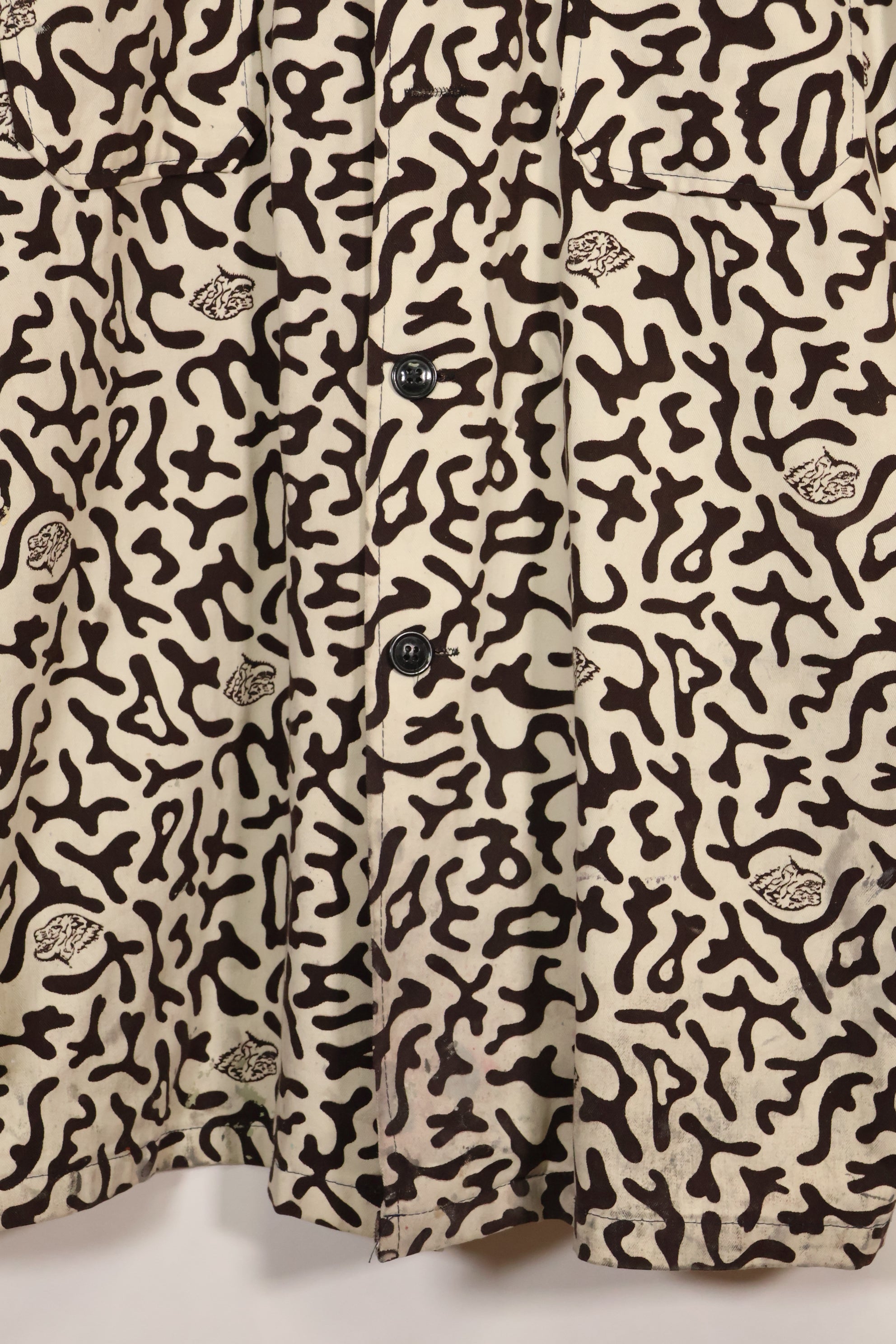 1980's Korean student camouflage clothing Hangul camouflage shirt, almost unused A