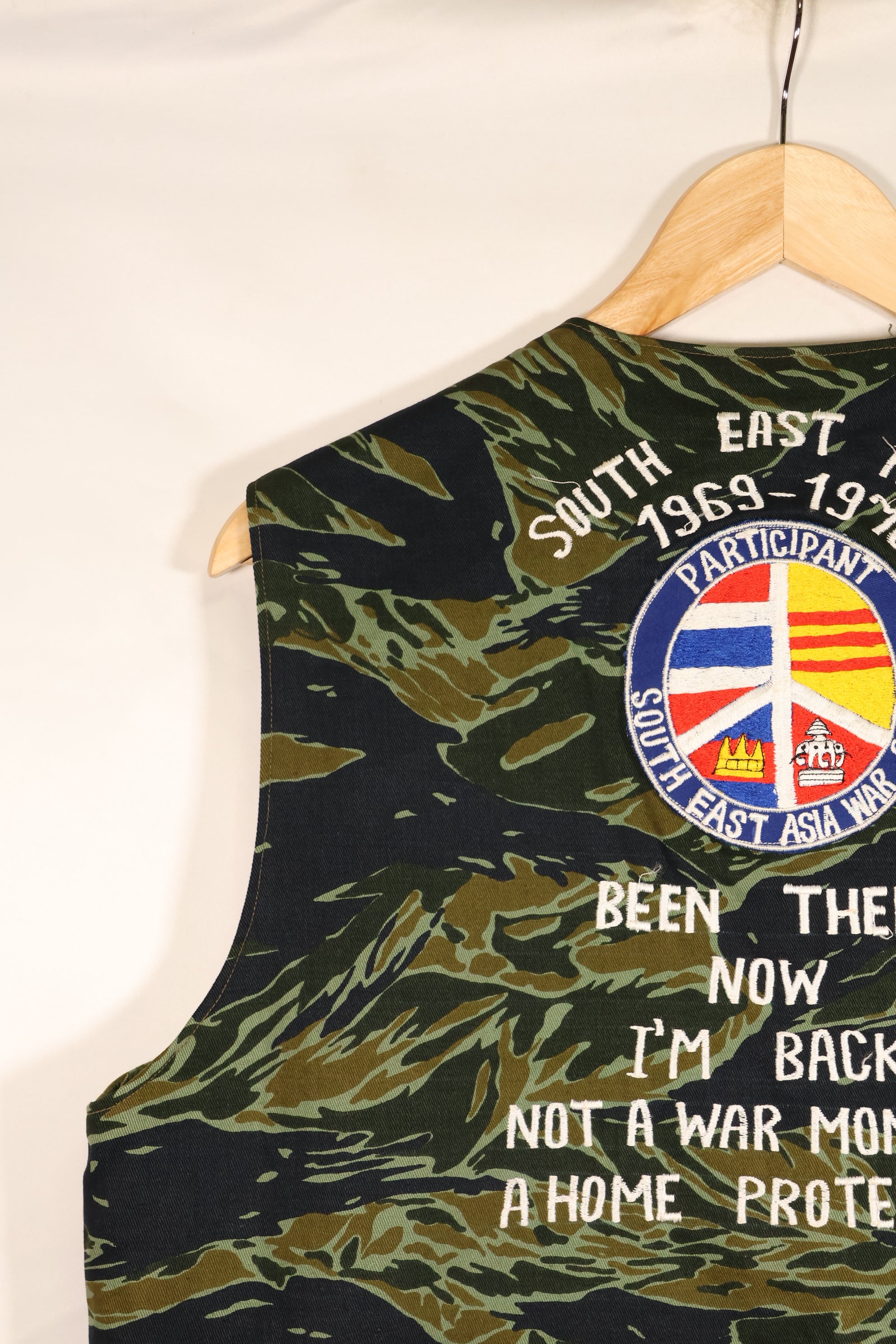 Circa 1970: Tiger Stripe Tour Vest, made by Thai Taylor, unused