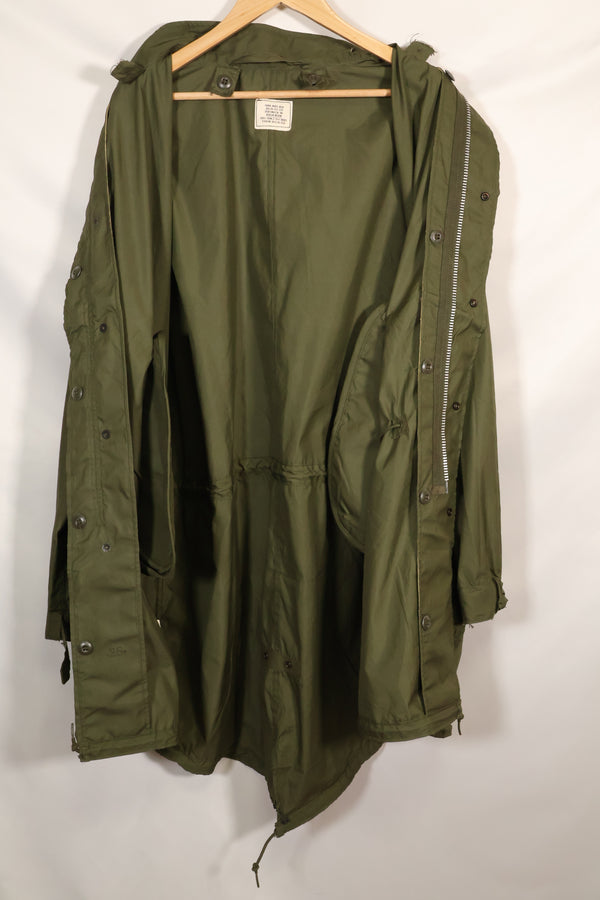 1970 Contract M-R Deadstock US Army M65 Field Parka, aluminum zipper, long term storage.