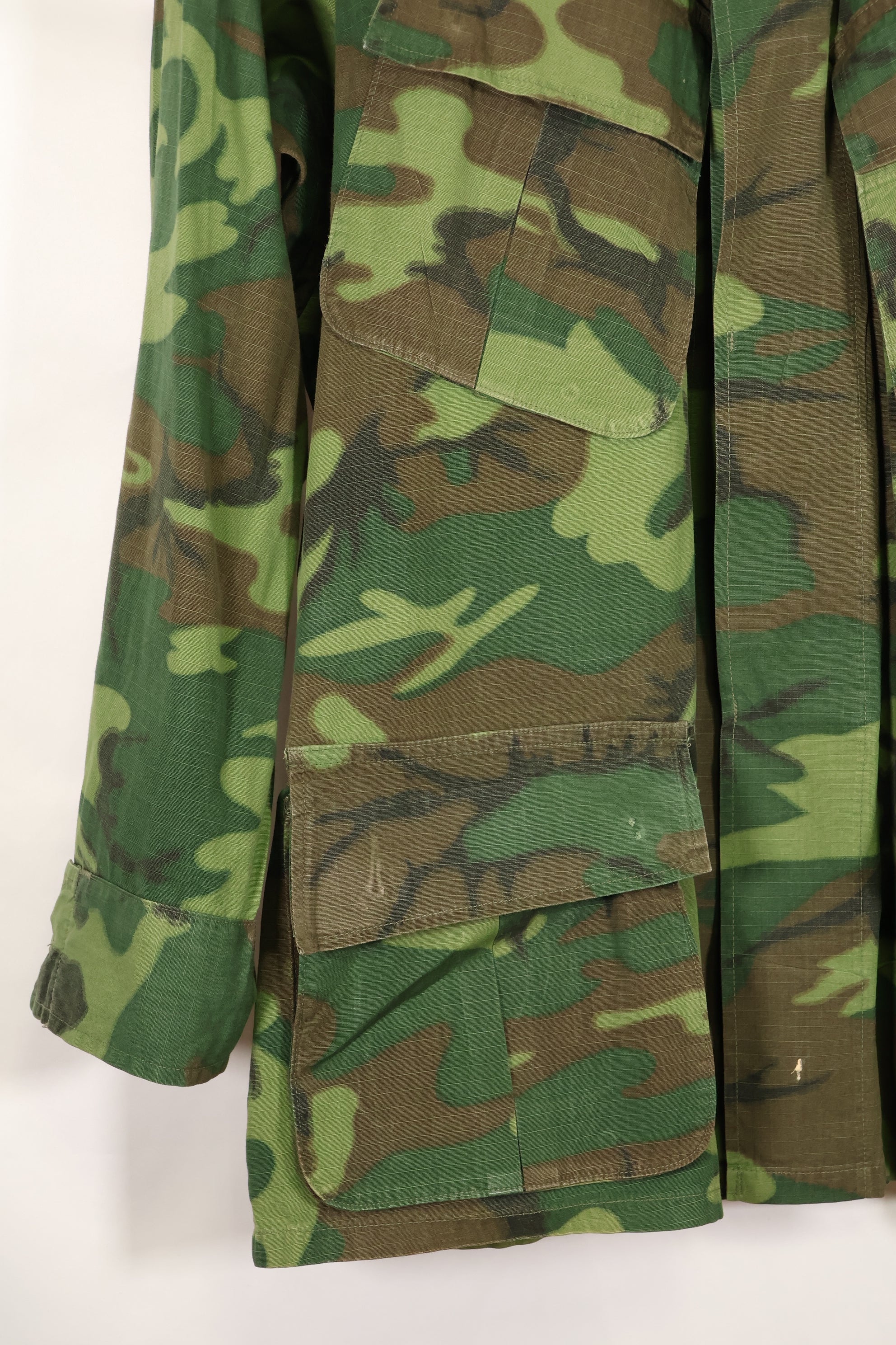 1970年契約　M-S　USMC　リップストップ　ERDL迷彩　ジャングルファティーグ　ジャケット　褪色あり　中古品