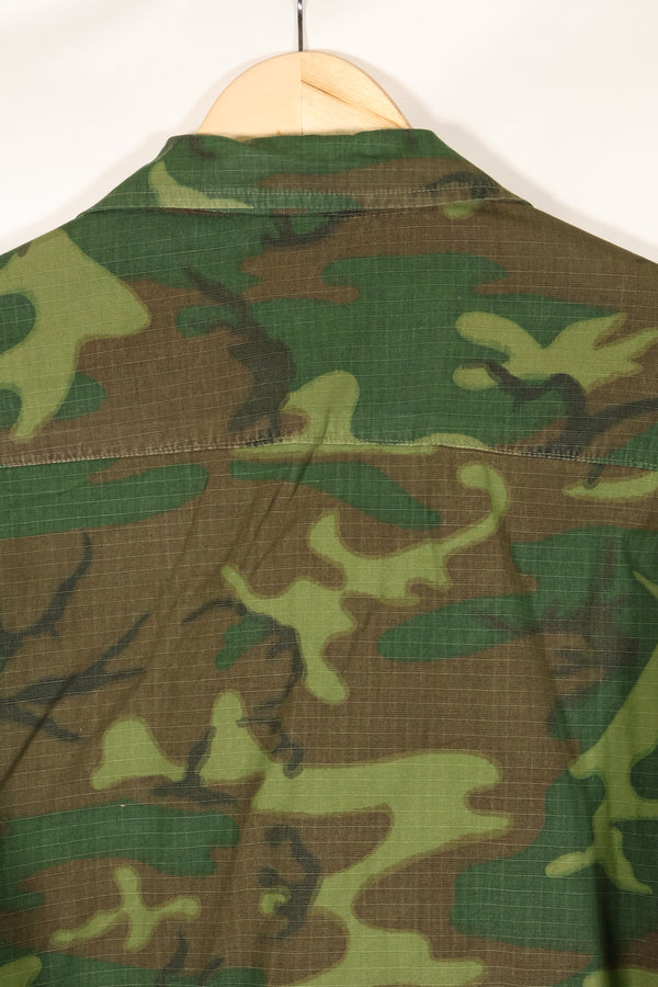 1970年契約　M-S　USMC　リップストップ　ERDL迷彩　ジャングルファティーグ　ジャケット　褪色あり　中古品