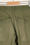 Late 1960s U.S. Army OG-107 Poplin fabric utility pants, used.