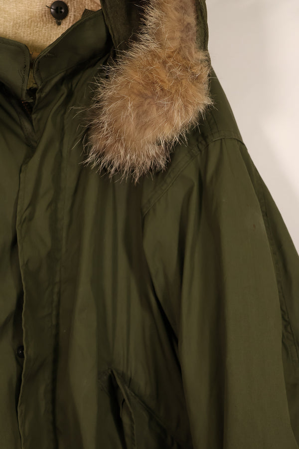 Real Combination M65 field parka coyote fur pile liner jacket, unused.