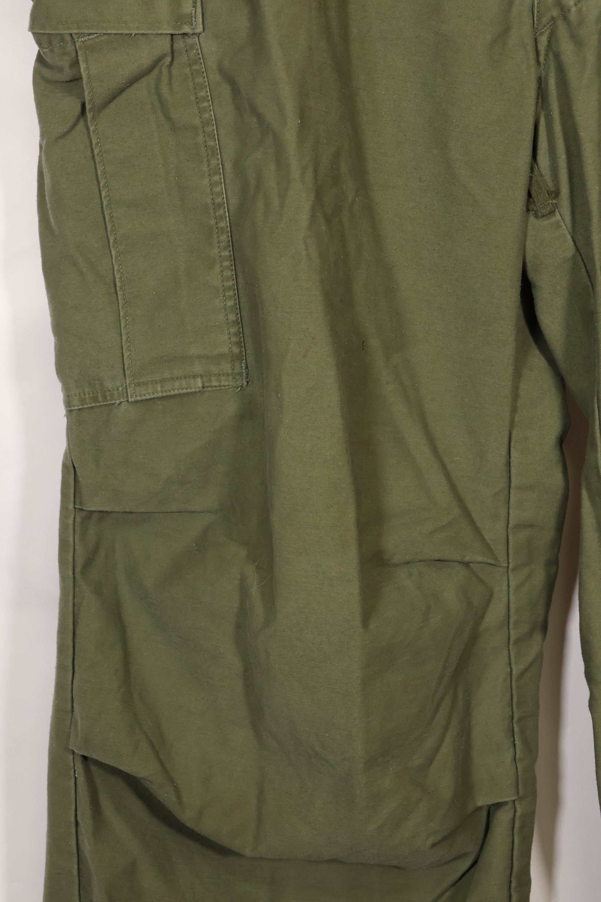 1960s-70s, estimated M-R U.S. Army M65 cotton field pants, used.