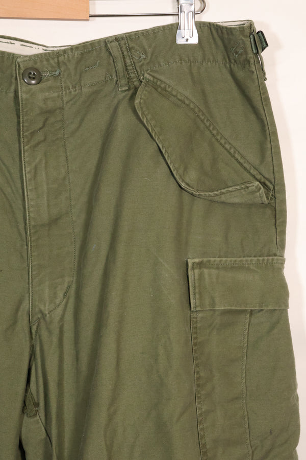 1960s-70s, estimated M-R U.S. Army M65 cotton field pants, used.