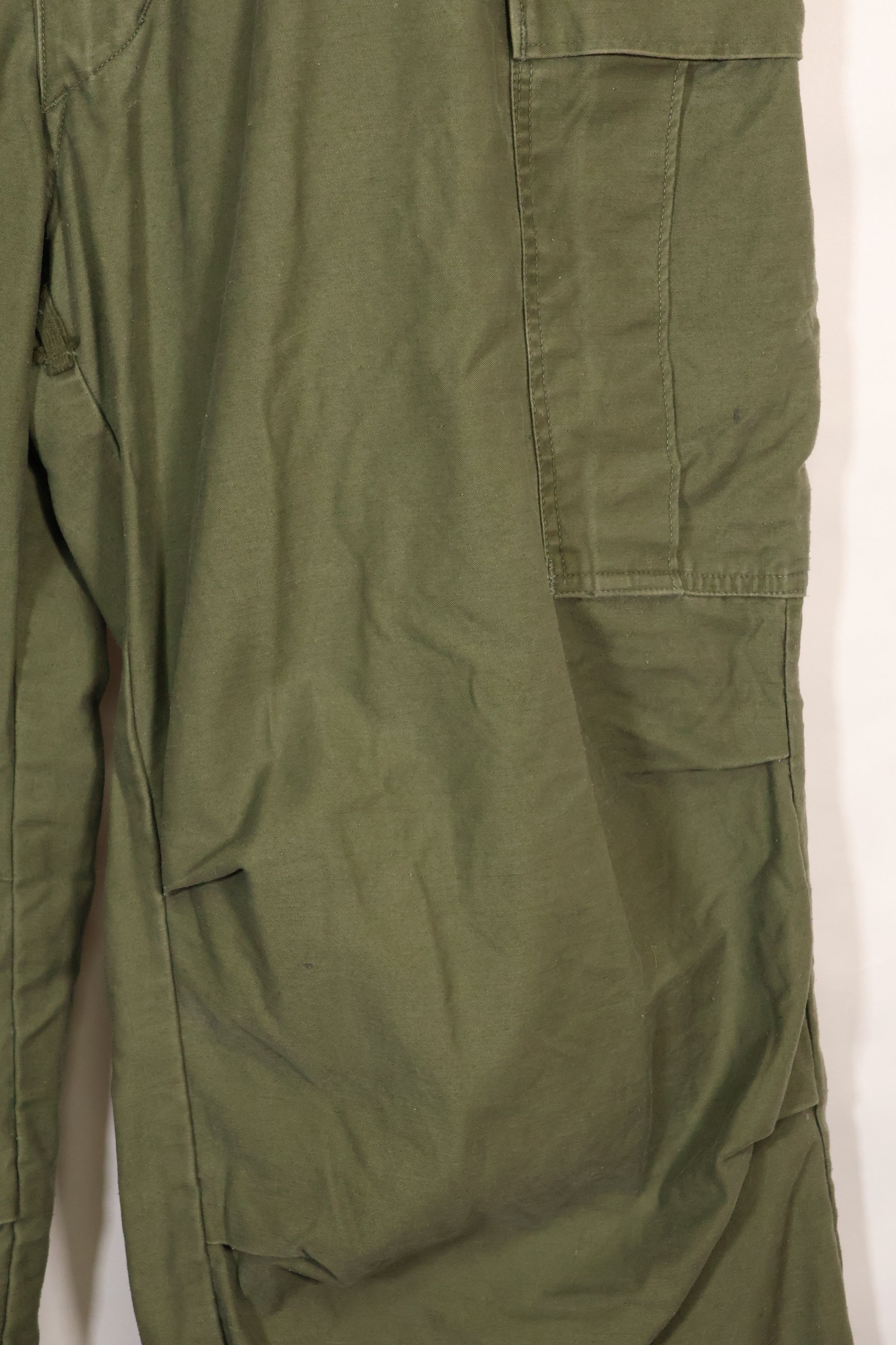 1960s-70s, estimated M-R U.S. Army M65 cotton field pants, used.