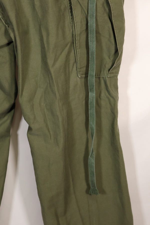 1960s-70s, estimated M-R U.S. Army M65 cotton field pants, used.