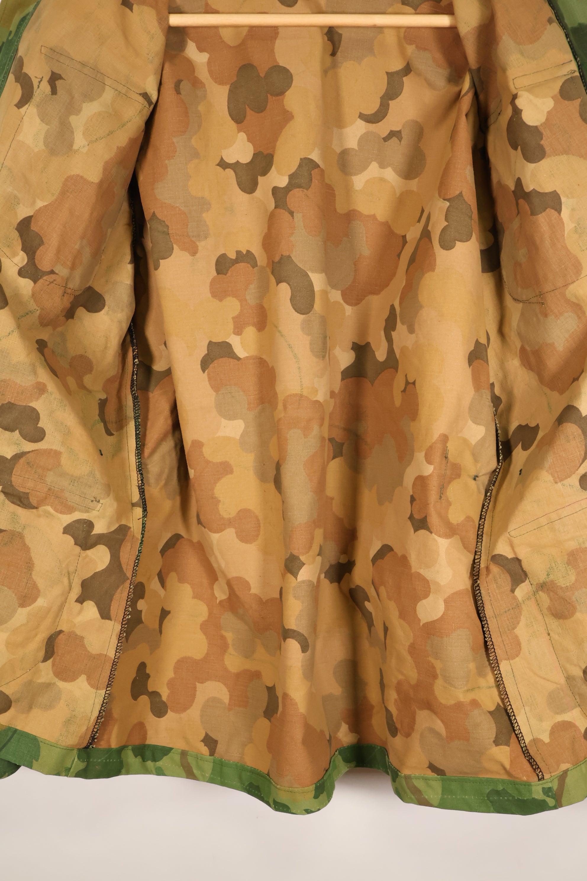 Authentic Fabric, Post-War Production, Authentic Mitchell Camouflage, Made from Shelter Half Fabric, 1st Model Jungle Fatigue Jacket, Used
