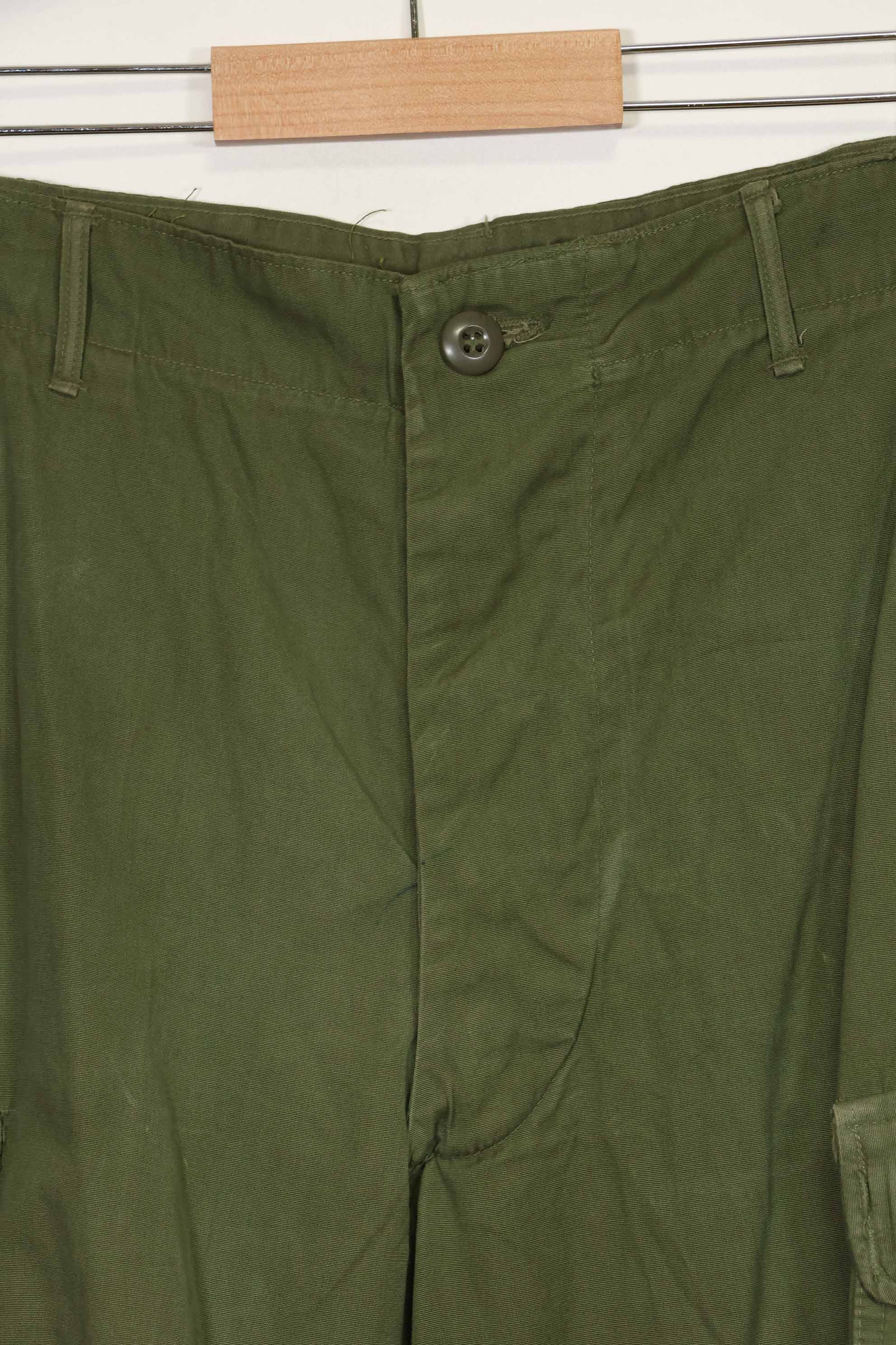 Estimated 1967 Contract 3rd Model Non Ripstop Jungle Fatigue Pants M-R Good Condition Used