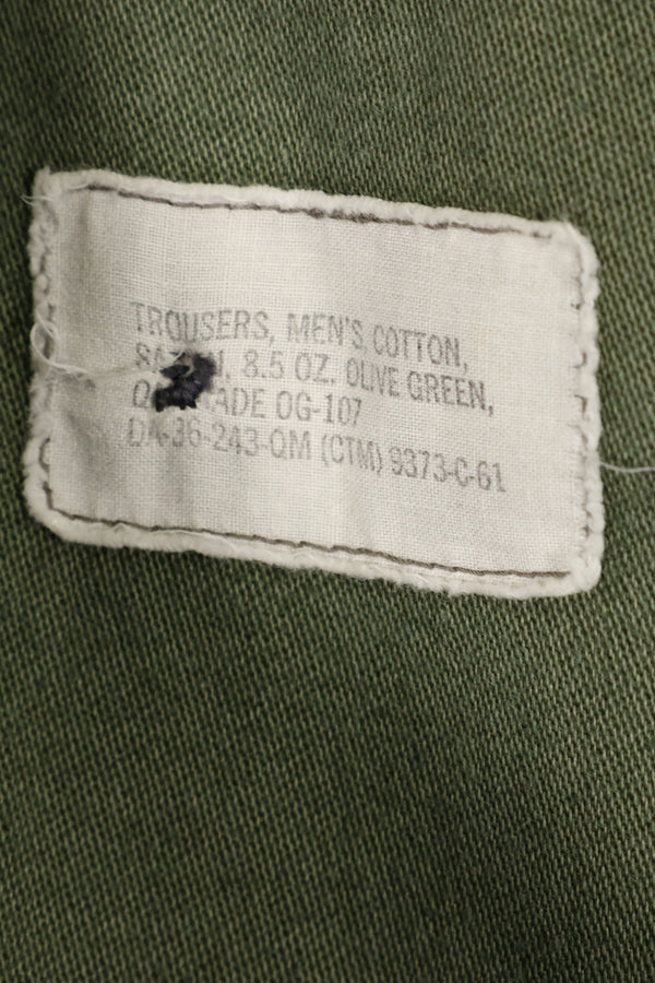 1961 contract, estimated size 36 OG-107 utility pants, baker pants, used.