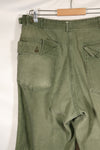 1961 contract, estimated size 36 OG-107 utility pants, baker pants, used.