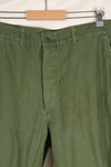 1950s-60s estimated 34 USMC P-56 utility pants, used with fading.