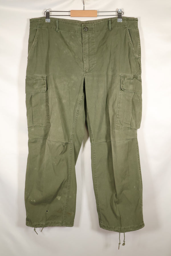 1969 Contract L-S 4th Model Jungle Fatigue Pants, used with fading.