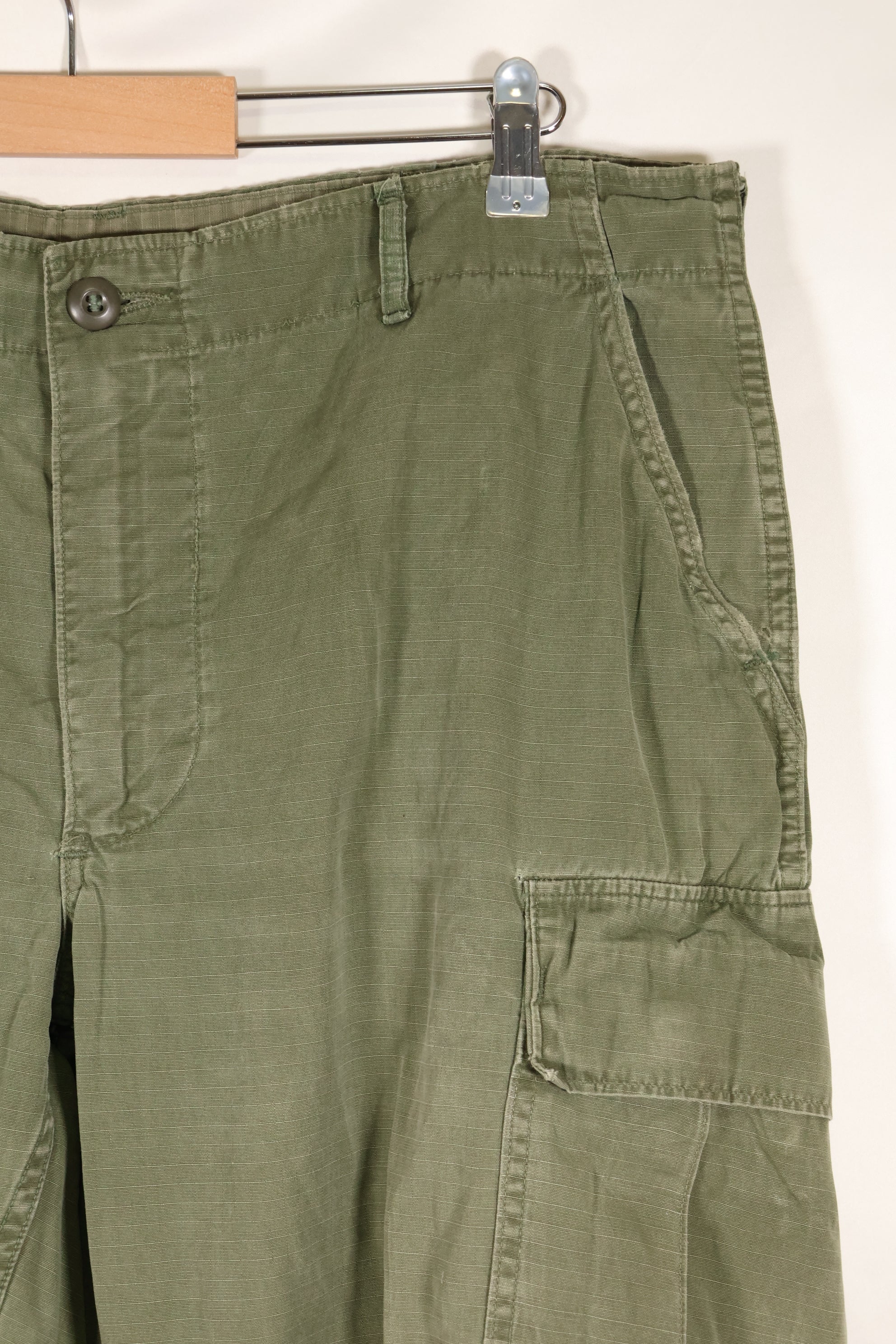 1969 Contract L-S 4th Model Jungle Fatigue Pants, used with fading.