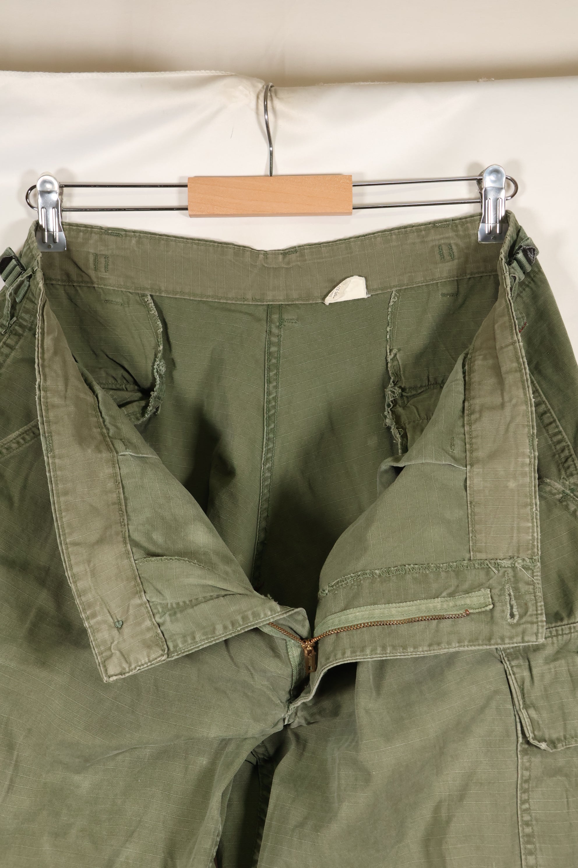1969 Contract L-S 4th Model Jungle Fatigue Pants, used with fading.