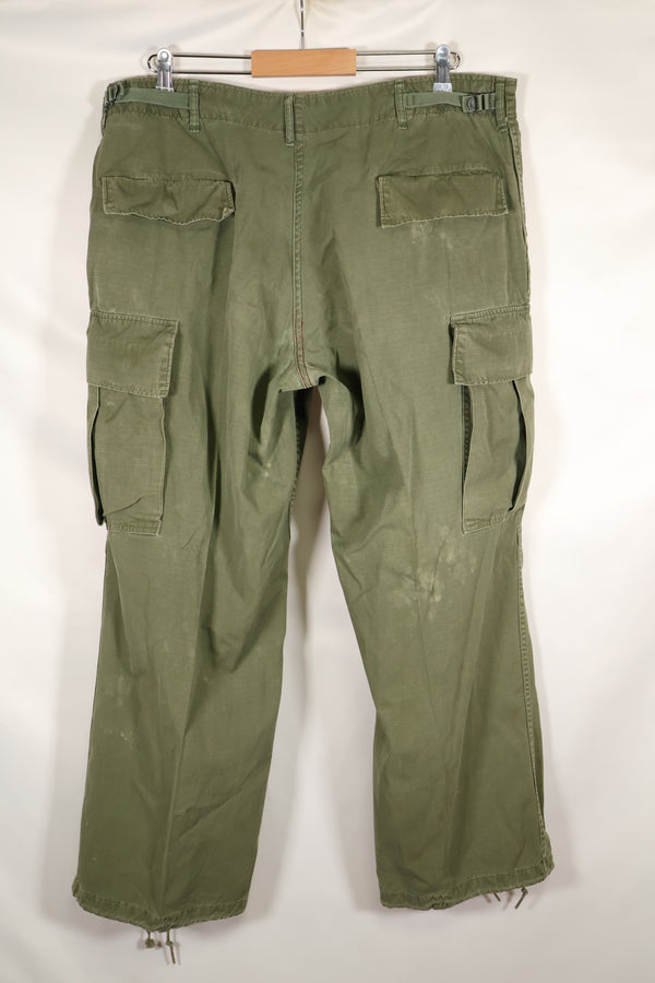 1969 Contract L-S 4th Model Jungle Fatigue Pants, used with fading.