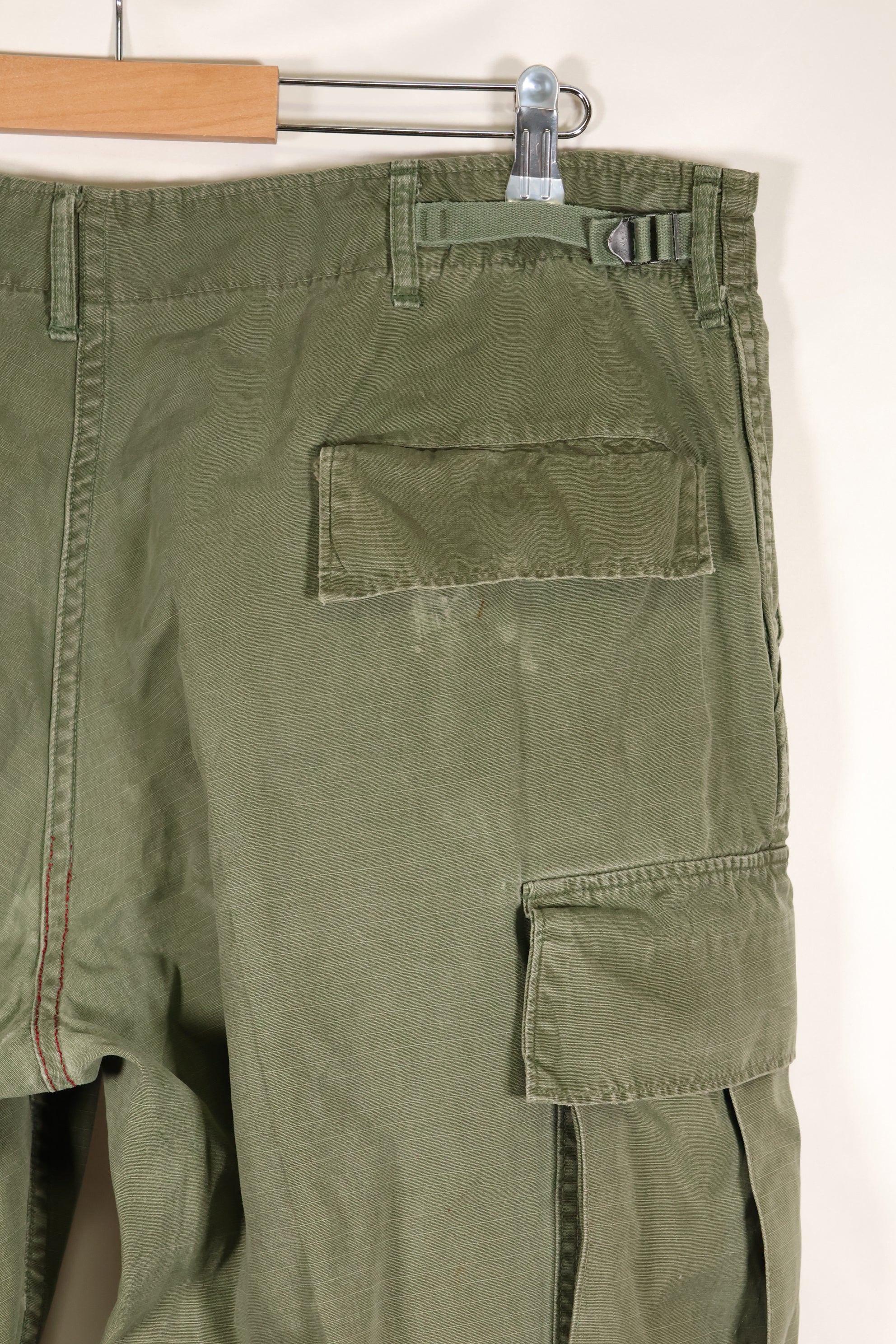 1969 Contract L-S 4th Model Jungle Fatigue Pants, used with fading.