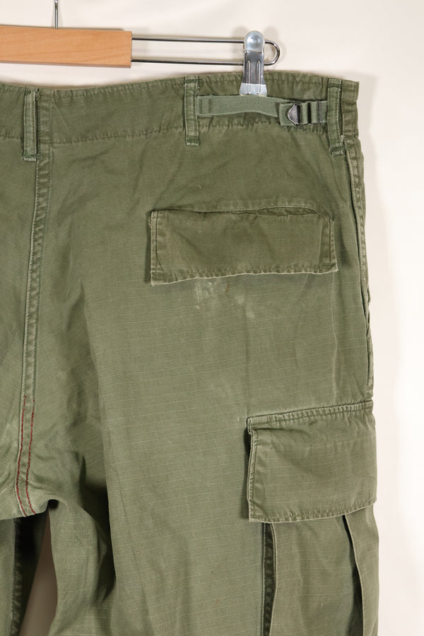 1969 Contract L-S 4th Model Jungle Fatigue Pants, used with fading.