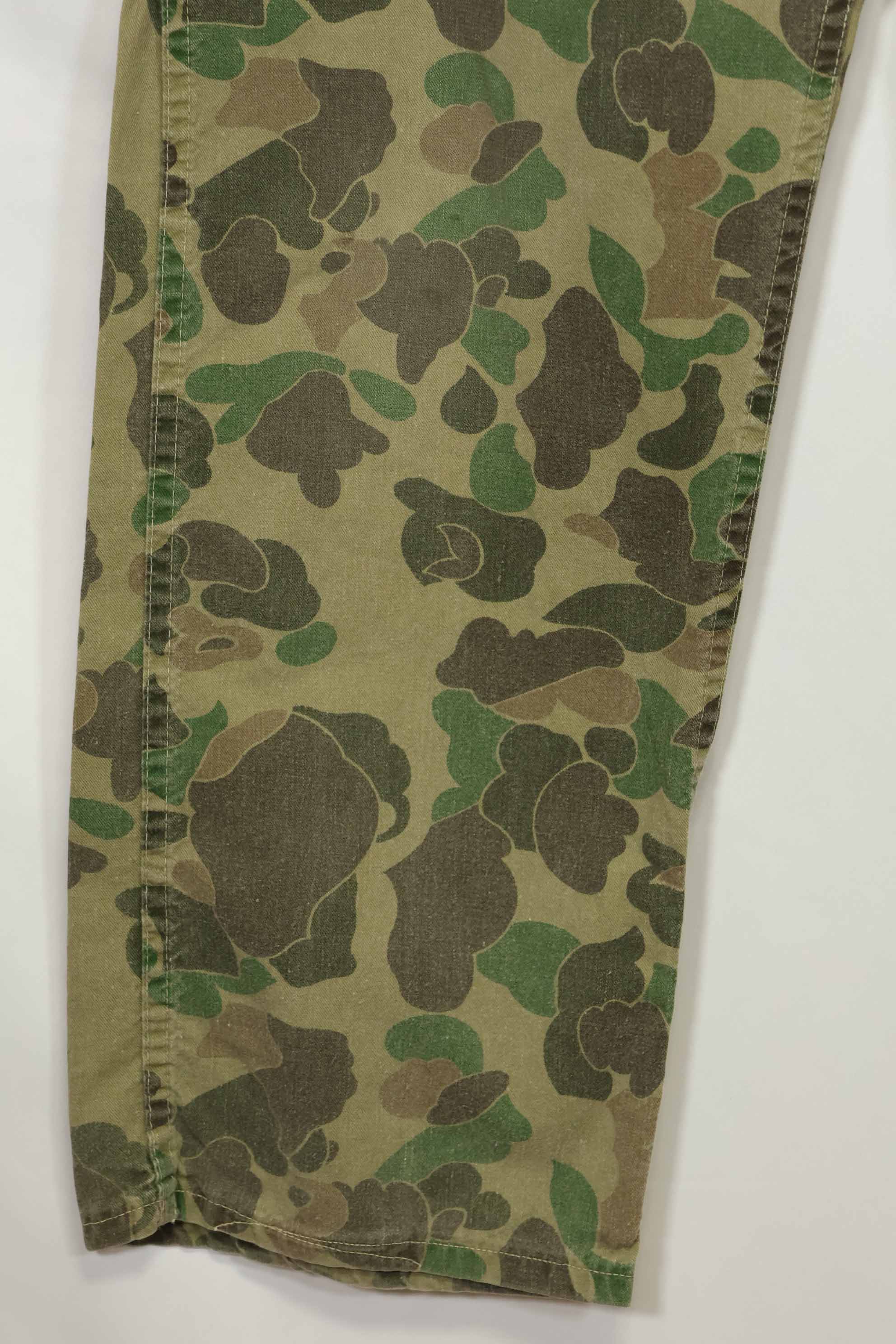 1970s civilian frogskin camouflage hunting pants, used.