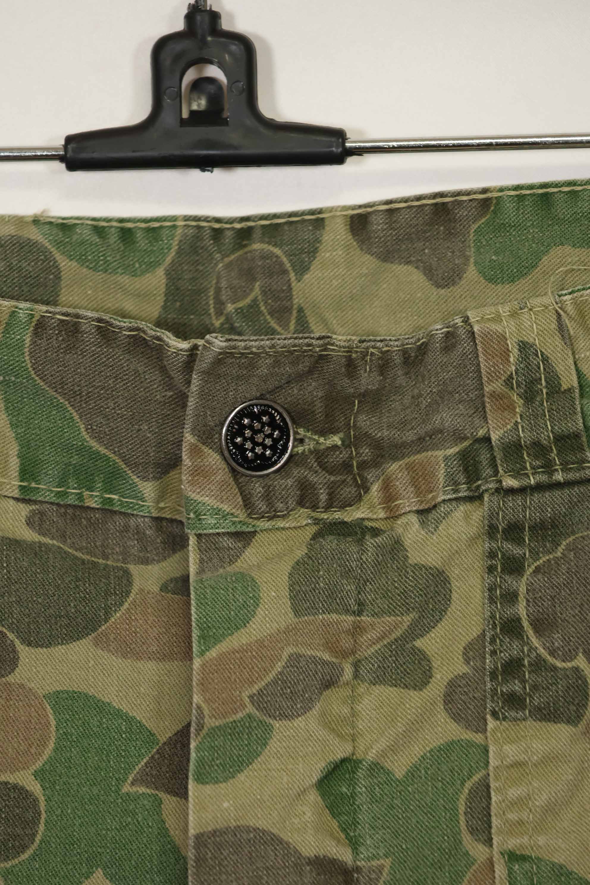 1970s civilian frogskin camouflage hunting pants, used.