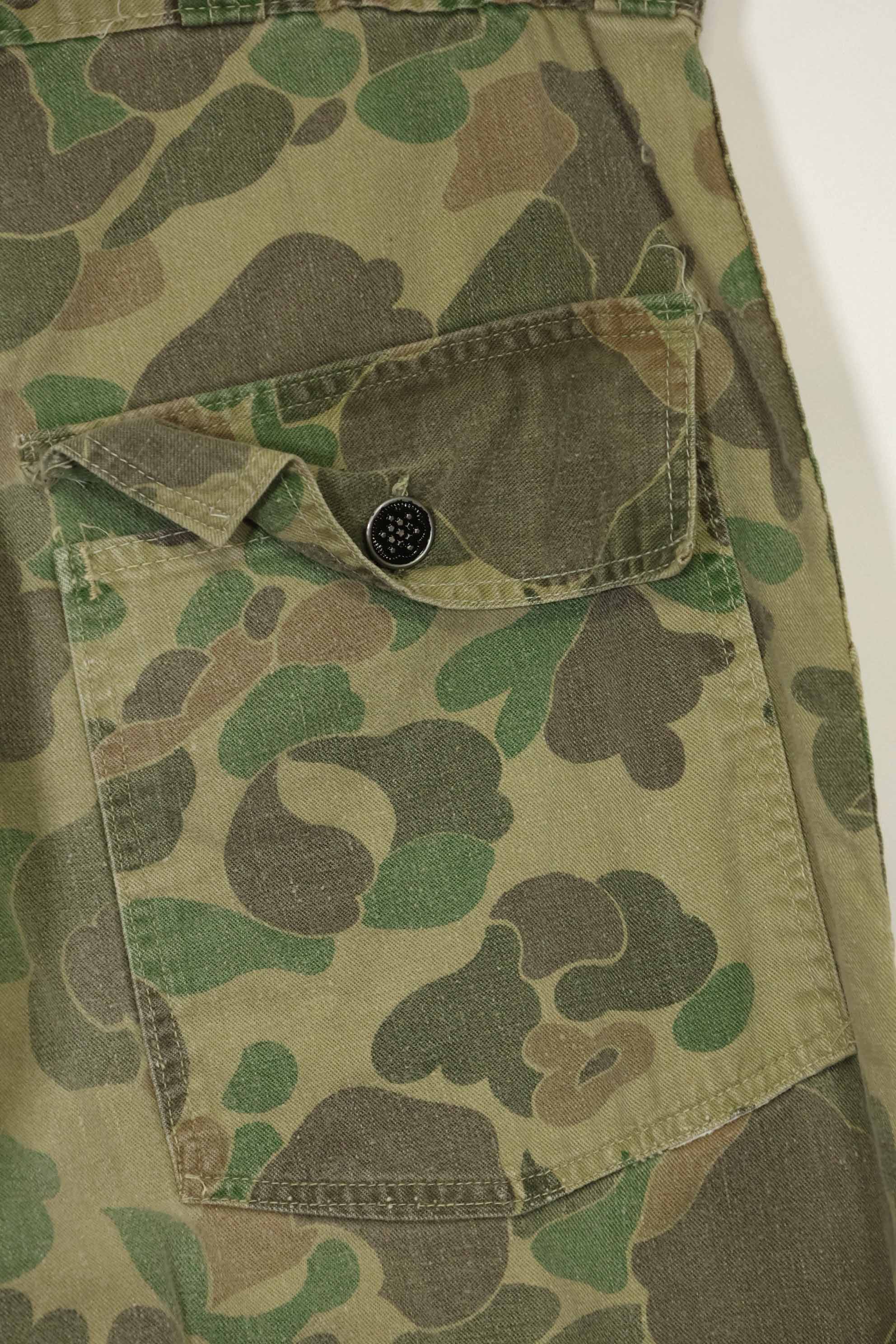 1970s civilian frogskin camouflage hunting pants, used.