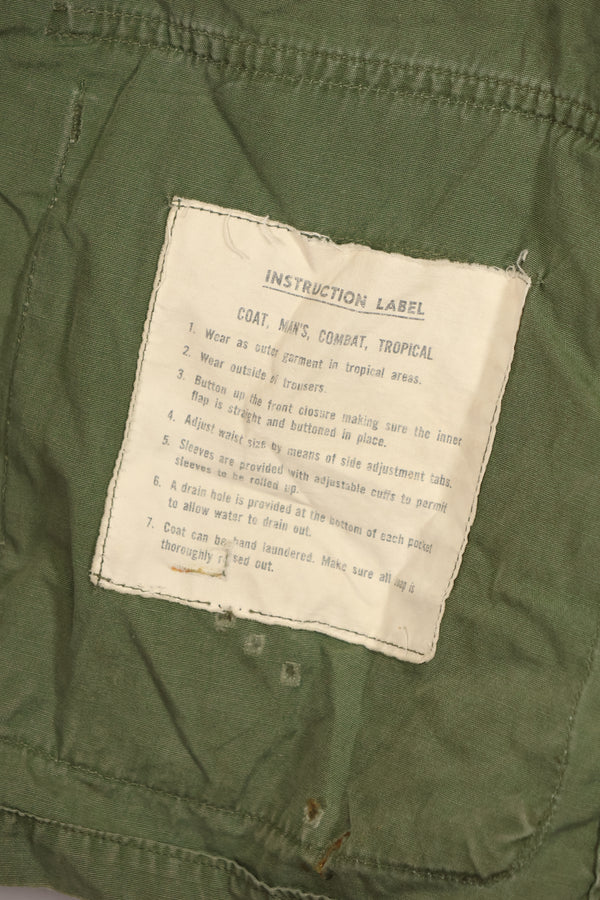 Real 1963 1st Model Jungle Fatigue Jacket, patch marks, faded.