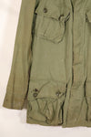 1963 Contract, estimated SMALL 1st Model Jungle Fatigue Jacket, used, stains, scratches.