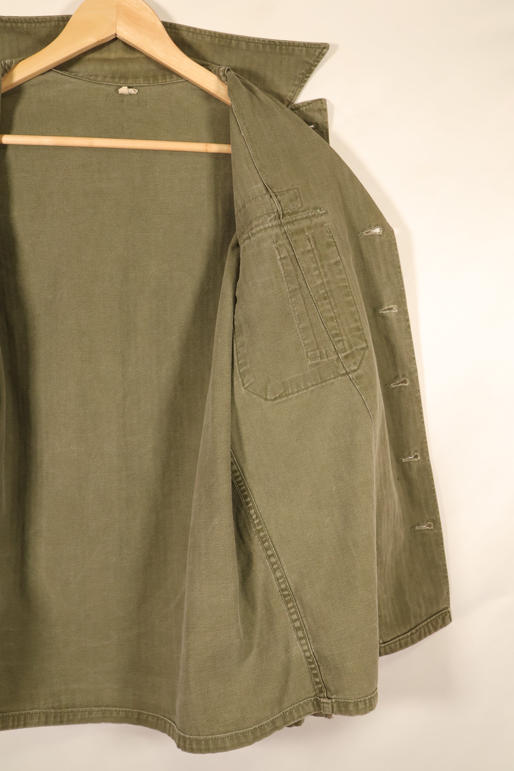 Late 1940s–1950s, U.S. Army, M-47 HBT Utility Shirt with Patches, Used