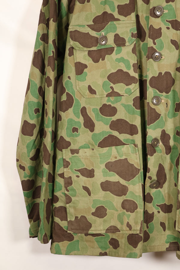 1940s-early 50s Japanese frogskin camouflage tailored jacket, HBT fabric, beautiful, used.