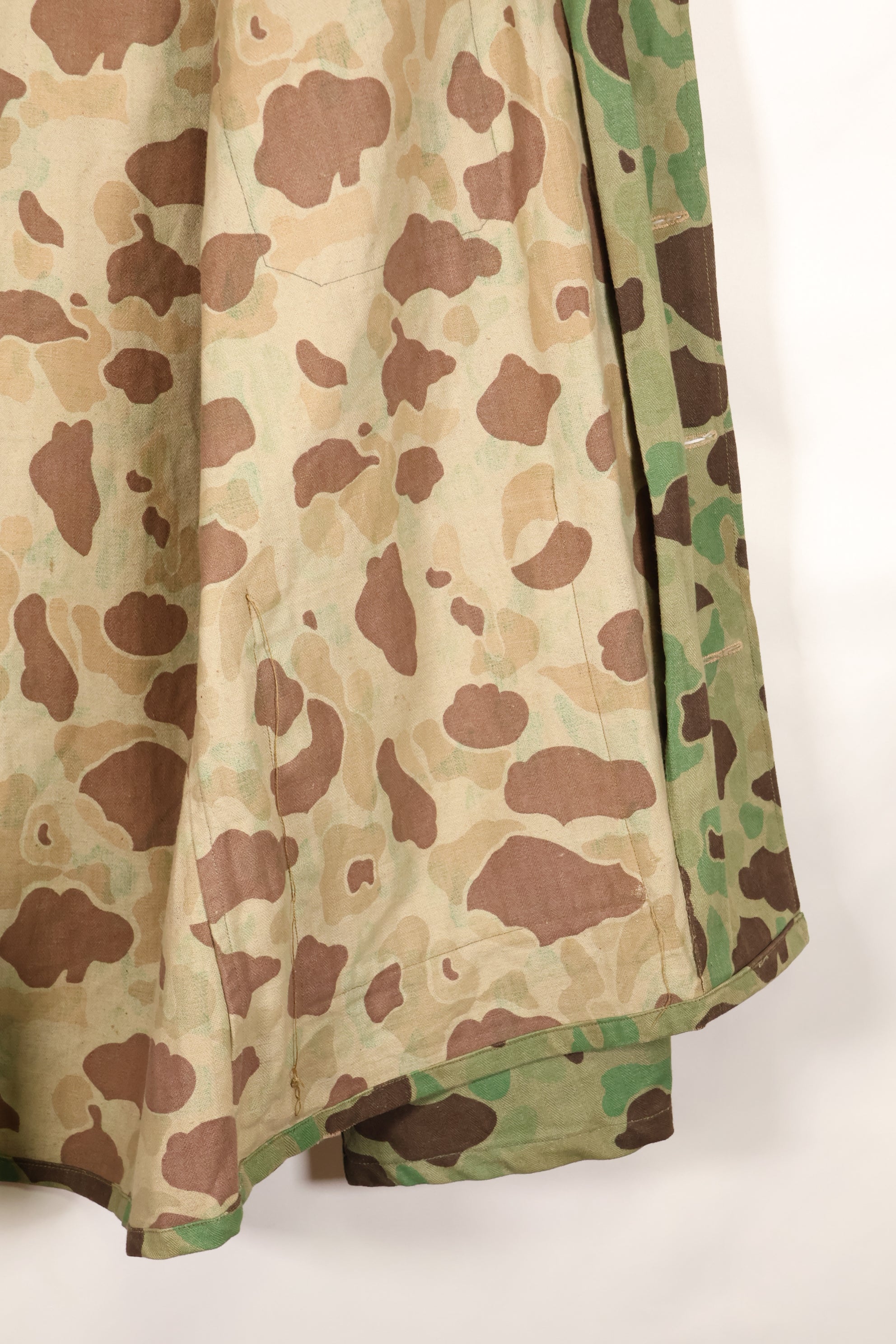 1940s-early 50s Japanese frogskin camouflage tailored jacket, HBT fabric, beautiful, used.