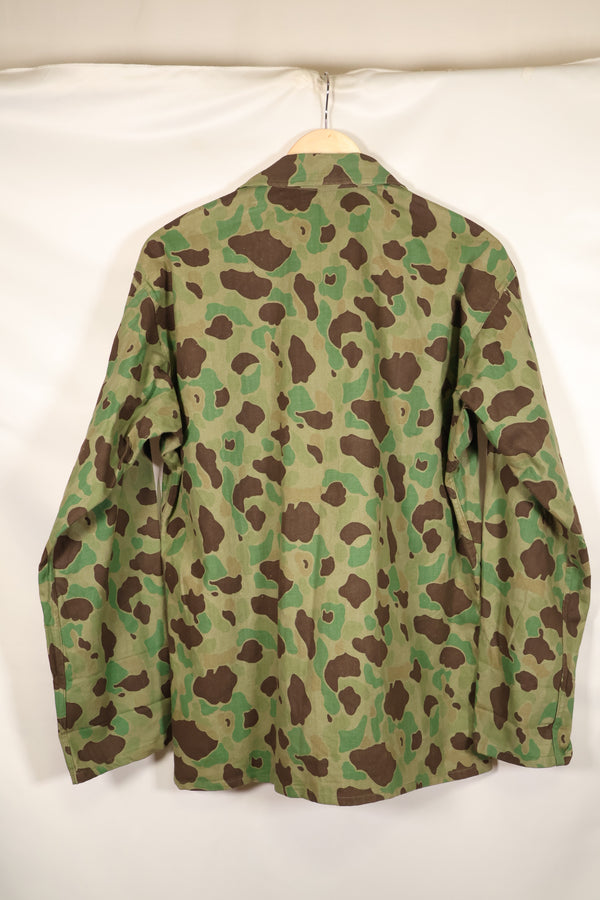 1940s-early 50s Japanese frogskin camouflage tailored jacket, HBT fabric, beautiful, used.