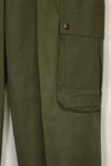 1940s-50s US Army M45 cotton field pants with modified cargo pockets, airborne use, used, B