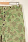 1940's P-44 frogskin camouflage pants USMC, faded, scratched, used.