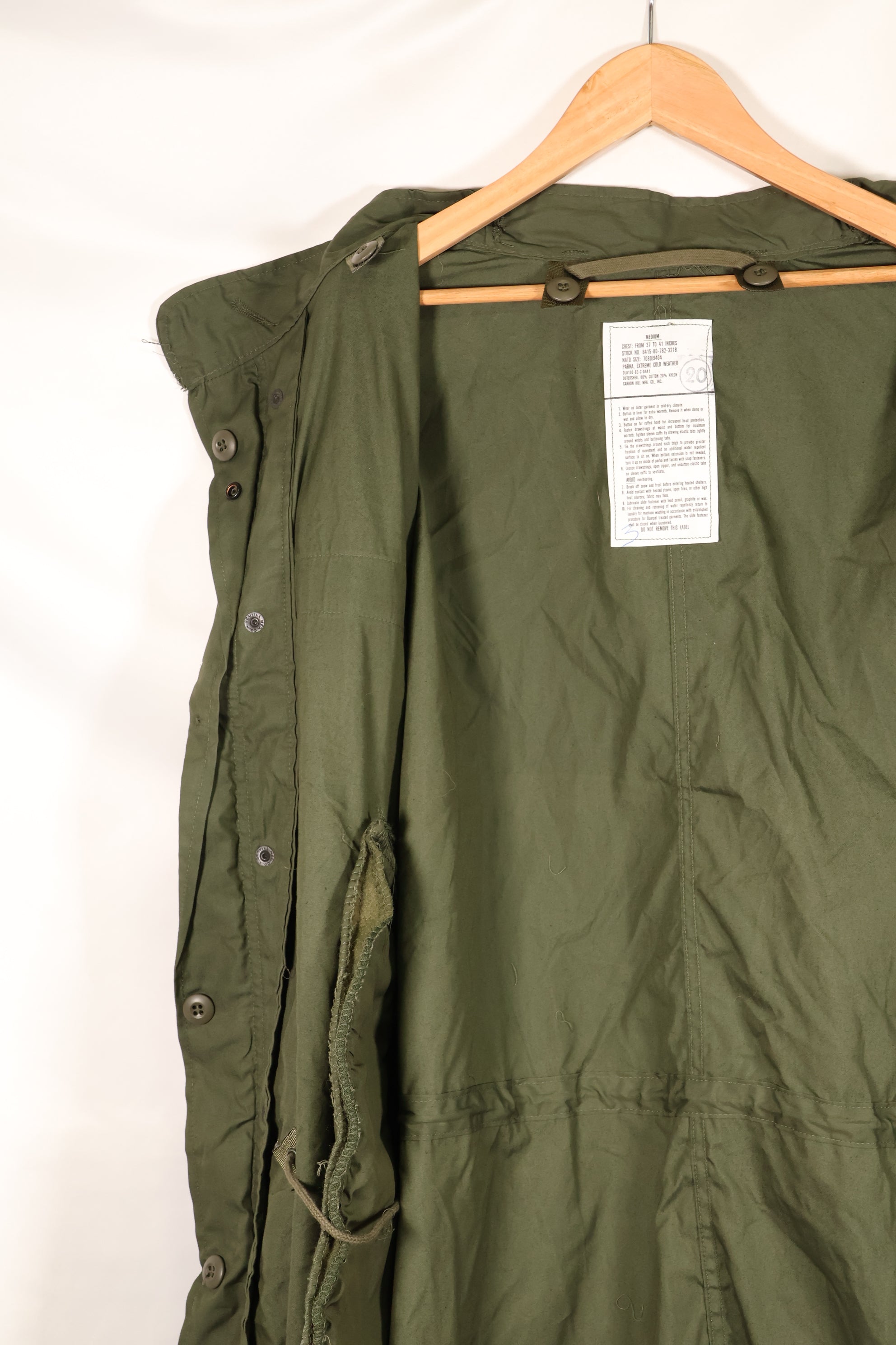 1983 Contract MEDIUM M65 Field Parka Fishtail Parka, almost unused, shell only.