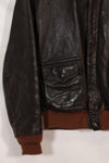 2000's size 44 Real McCoys A-2 flight jacket, repaired, used