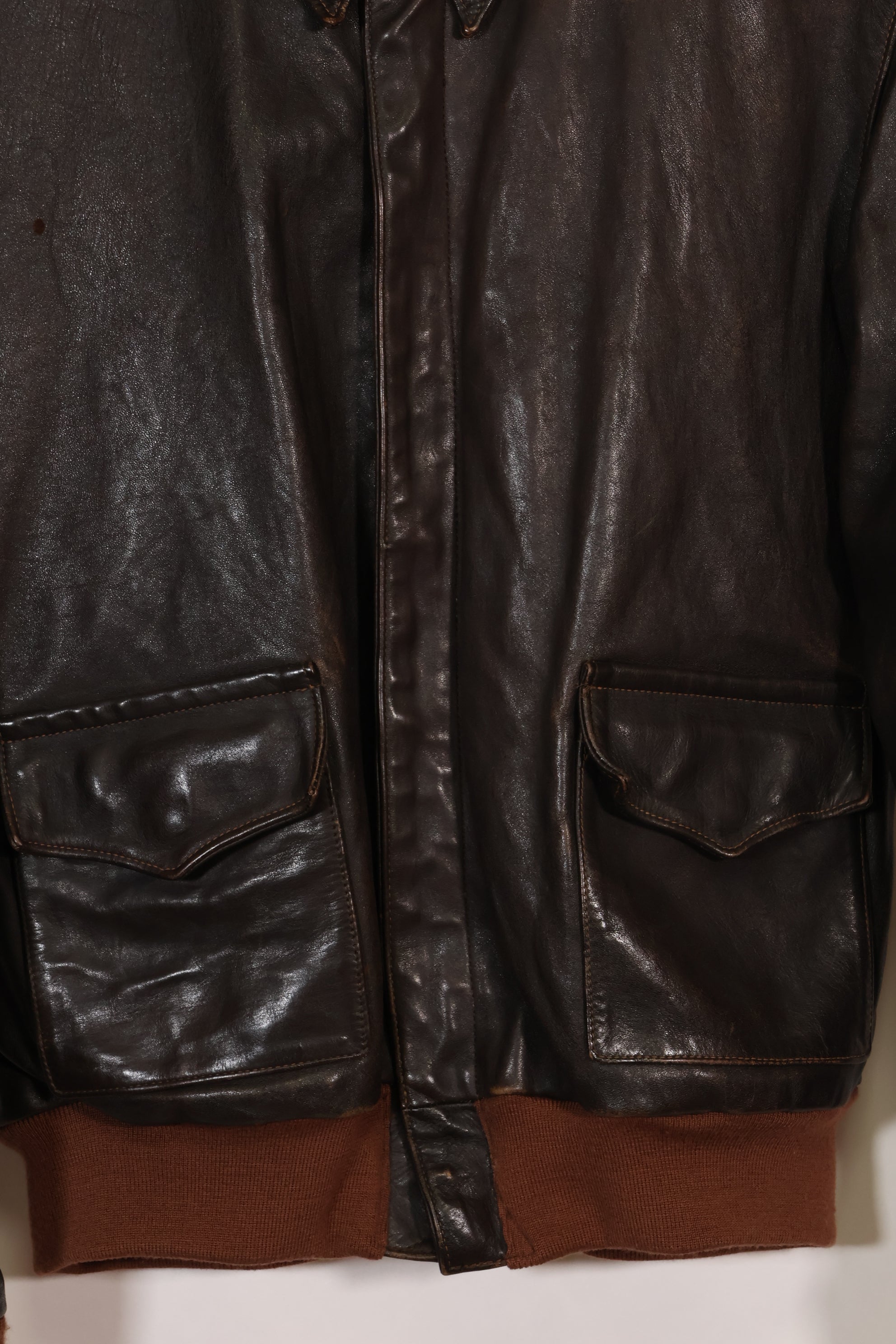 2000's size 44 Real McCoys A-2 flight jacket, repaired, used